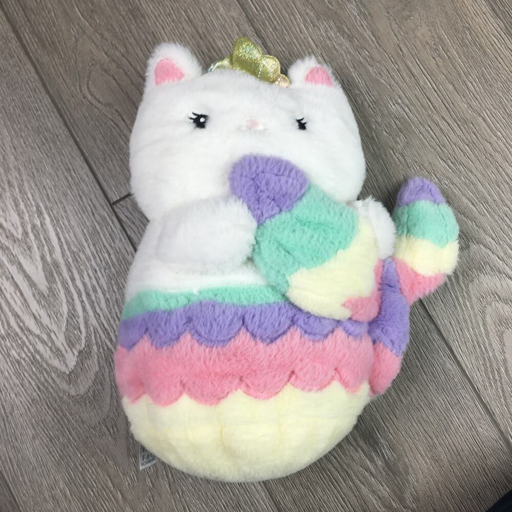 FAO Schwarz Plush Rainbow mermaid Cat Stuffed Animal Soft Toy